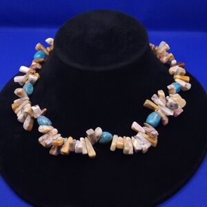 Chunky Stone Beads Jasper Turquoise Bead Collar Bib Necklace